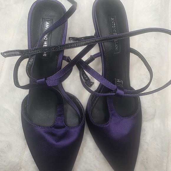 Antonio Melani Dark Purple Stiletto Heel Size 7.5 - Picture 2 of 5
